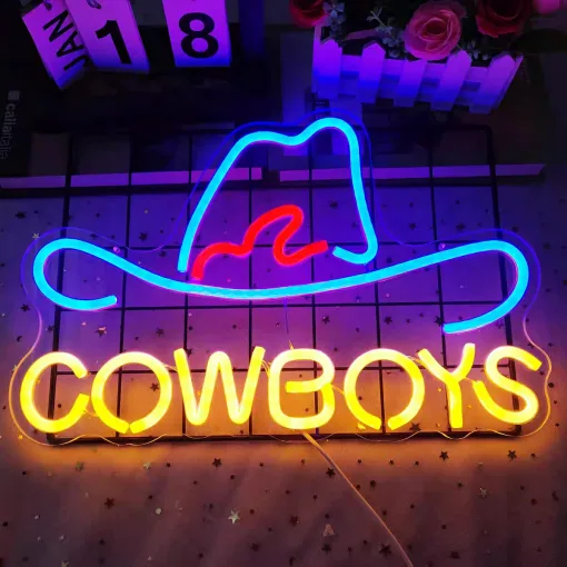 COWBOYS ネオンサイン ネオンライトLEDインテリアライト室内の壁掛け装飾 ネオンライトLEDインテリアライト ネオンラ 祭り 誕生日ギフト 結婚式