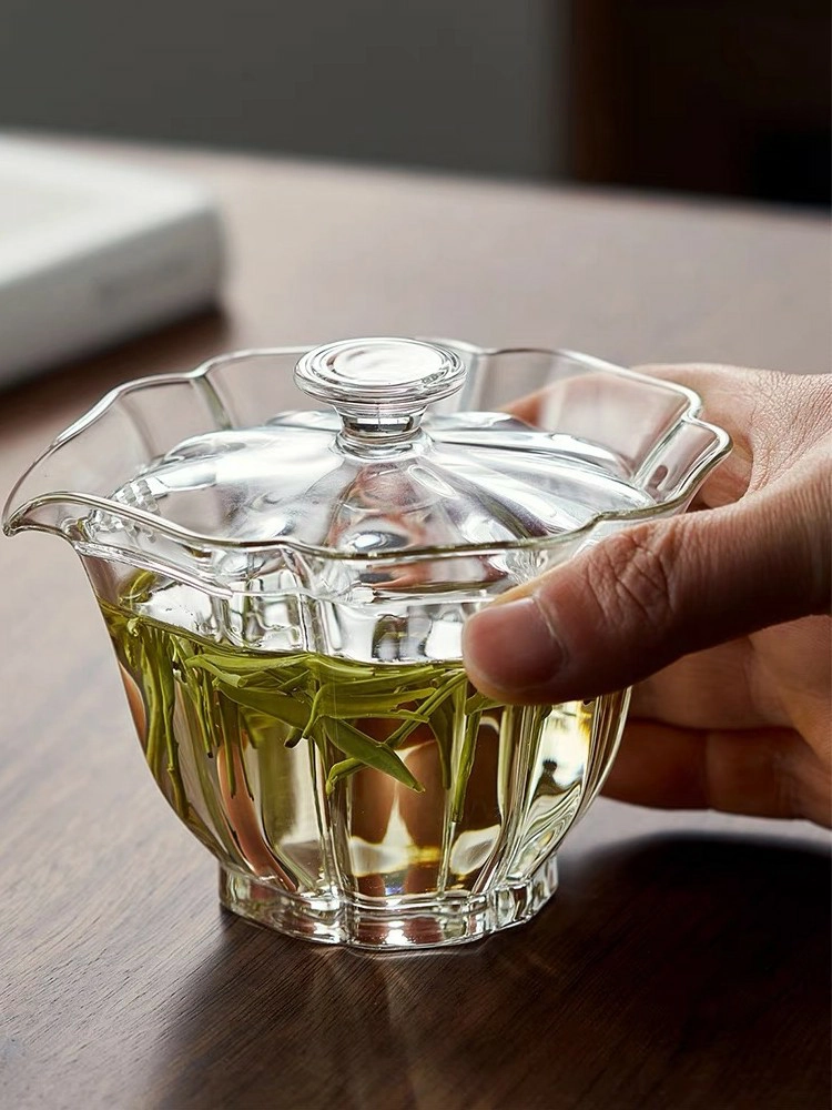 高級 手持ちティーポット 茶碗 耐熱ガラス 茶器茶壺 蓋碗 急須 煎茶道具 宝瓶 – Daian365